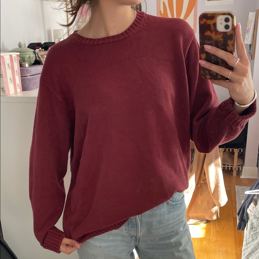 Brandy Melville Burgundy Crew Neck Sweater